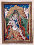 Full-page miniature of Trinity in the configuration termed Gnadenstuhl
