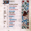 Opening page of calendar, written in French.  Border decoration with grotesque