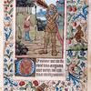 David and Goliath in full armor, brandishing a club