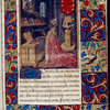 Miniature of Augustine, opening of text, full border design, initial, hand 1
