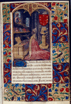 Miniature of Augustine, opening of text, full border design, initial, hand 1