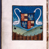 Coat of arms of early owner, apparently Engelbert de Cleves, comte de Nivernois