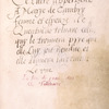 Ownership note of Marye de Cambrye, wife of Quentin de Tolnare (or de Tollnaire) in 1582, with promise to pay reward if the book were returned to her