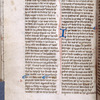 Page of text with smaller blue initial and penwork