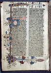 Large initial with decoration extending into borders