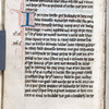 Page of text; initial with penwork and catchword
