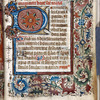 Opening of main text, hand 1, border design, initials, rubrics, placemarkers