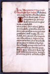 Hand 2 begins? Or perhaps continuation of hand 1?  New style of initials. Rubrics and placemarkers