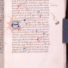 Initial with penwork; elegant manicule drawn in margin as pointer