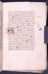 Initial with penwork; elegant manicule drawn in margin as pointer
