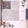 Opening of sermons, with historiated initial of the Nativity