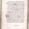 Initial with penwork, small initials, rubric catchword