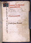 Opening page of calendar.  Hands 1 (main) and 2 (2 lines written in)