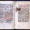 Shift from hand 2 back to hand 1.  Rubrics, 2-line initials with border flourishes