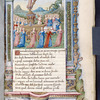 The allegory of Chastity rides atop a cart, with the still blindfolded Cupid now vanquished; the cart is drawn by unicorns