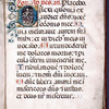 Office of the dead, with historiated initial of a grining skeleton seated on a tomb, with skulls of a pope and an emperor
