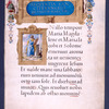 Opening of gospel of Mark, with title and miniature of Mark and his lion; elaborate borders, with human figures
