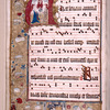 Last Judgment; border roundels of the 15 Last Signs of the end of the world; in lower margin, an Augustinian Hermit taking the habit; artist's signature across front of floor and in the blue bar across the top of this last scene