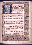 Resurrection; roundels of Noli Me Tangere and the Road to Emmaus; in the lower margin, the donor, Willem van Schooten with coats of arms of his ancestors