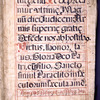Page of text, ruled in red, with red initials and rubric