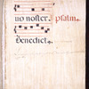 Page with modern note. Marginal note: psalmus