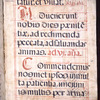 Ruling in red pen/paint. Large red initials. 12 lines of text. Rubrics