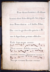 Explicit of text. 9 lines of music and 9 of text