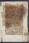 Hand two.  Human face embellishes opening initial.  1-line and 2-line red initials