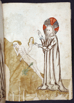 Full-page miniature of God creating Eve from Adam.