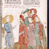 Text with placemarkers and rubric.  Three-quarter-page miniature, including Samson