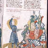 Text with rubric and placemarkers; miniature including Samson