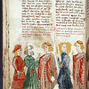 Text with placemarkers and rubrics; miniature including Samson