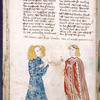 Text with placemarkers and rubric; miniature of Samson and Delilah