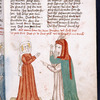Text with placemarkers and rubric.  Miniature