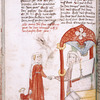 Text with placemarkers and rubric.  Miniature