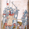 Rubric; full page miniature of battle