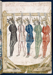 Rubric; full-page miniature of kings strung up.
