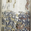 Rubric and full-page miniature showing a battle