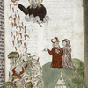 Full-page miniature showing God raining arrows of fire
