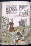 Page of text with placemarkers and rubric; miniature