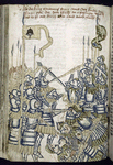 Rubric and full-page miniature showing a battle