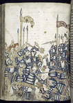 Full-page miniature showing a battle