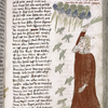 Text with rubric and placemarkers; miniature in one column of Moses and the plague of grasshoppers