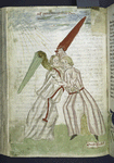 Rubric and full-page miniature of Jacob wrestling the angel