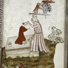 Rubric and full-page miniature showing the sacrifice of Isaac