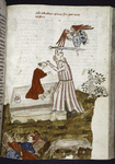 Rubric and full-page miniature showing the sacrifice of Isaac