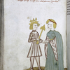 Rubric and full-page miniature of David and Bathsheba