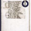 Text with red and blue initials, rubrics, one chart