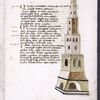 Text with drawing of tower of Babel