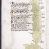 Text with red and blue initials, rubrics, map with small drawings of cities